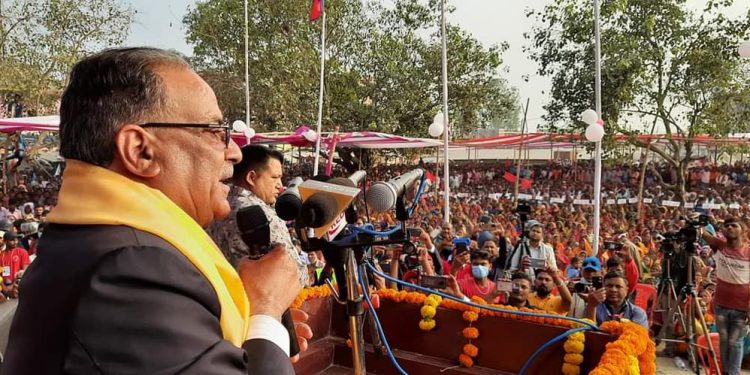 रौतहतमा अध्यक्ष प्रचण्डले भने-‘ओलीले गर्दा मधेसीहरु अधिकारबाट बञ्चित भए ’