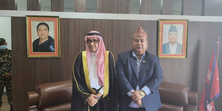 श्रममन्त्री श्रेष्ठसँग नेपालका लागि साउदी अरेबियाका राजदूत अल मार्वानीको शिष्टाचार भेटघाट, नेपाली श्रमिकहरु काम गर्न इच्छुक