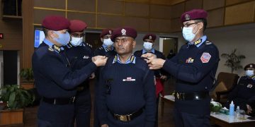 पदोन्नति भएका प्राविधिक प्रहरी अधिकृतहरु दर्ज्यानी चिन्हद्वारा सुशोभित
