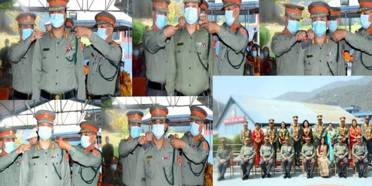 ५ जना डीआईजीलाई महानिरीक्षक शैलेन्द्र खनालद्वारा दर्ज्यानी चिन्ह प्रदान
