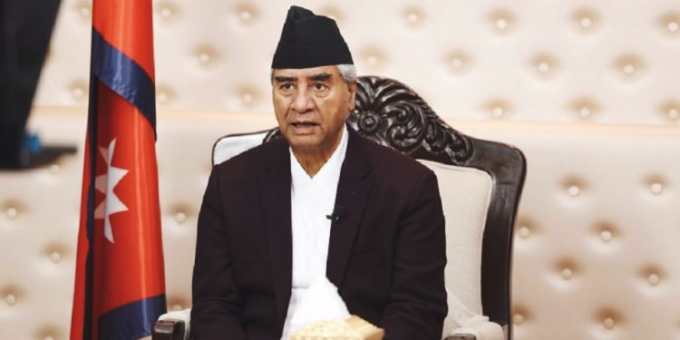 बिम्सटेकलाई भर्चुअल सम्बाेधन गर्दै प्रधानमन्त्री देउवा