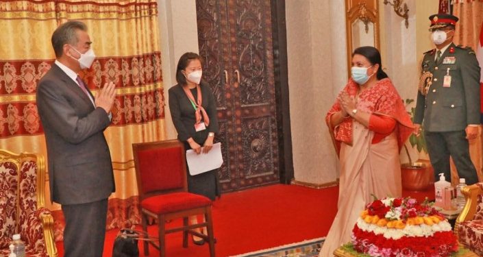 राष्ट्रपति भण्डारी र चिनियाँ विदेश मन्त्रीबीच भेटवार्ता