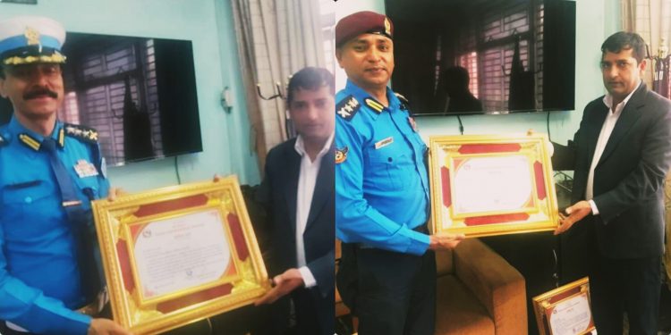 काठमाडौंका एसएसपी गिरि र ट्राफिक प्रमुख जोशी पुरस्कृत