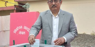 गृहमन्त्री खाँण गरे मतदान
