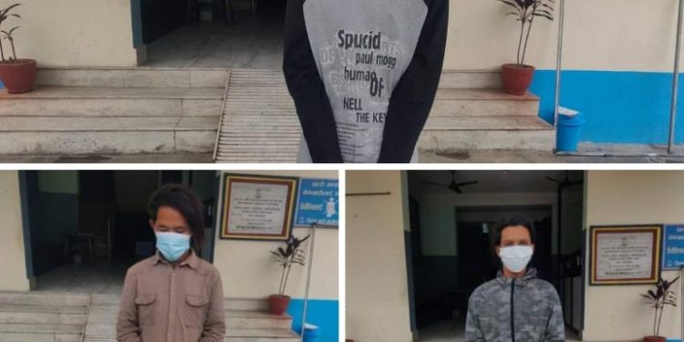 लागूऔषधसहित तीनजना पक्राउ