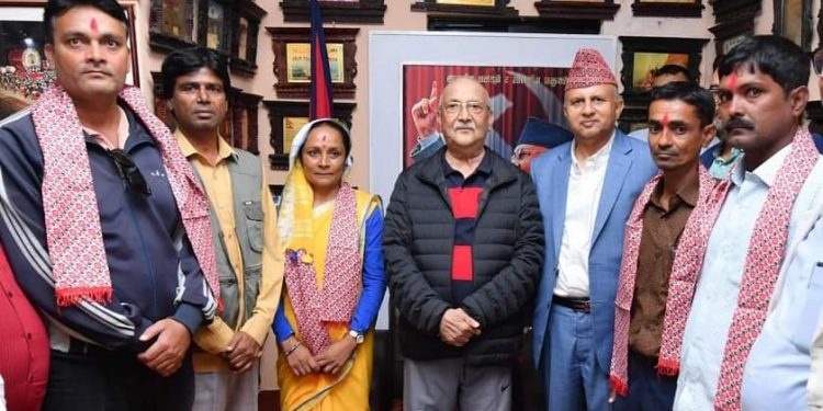 गोली काण्डमा मुछिएका खोभारी रायलाई ओलीको स्वागत