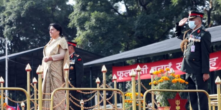 राष्ट्रपति भण्डारीको समुपस्थितिमा टुँडिखेलमा फूलपाती बढाइँ