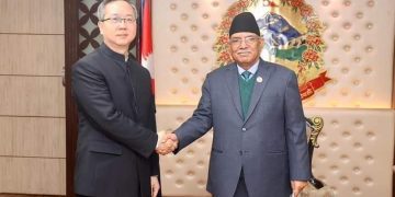 चिनियाँ राजदूत छेन् सोङ्गले भेटे प्रधानमन्त्री प्रचण्ड