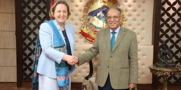 प्रधानमन्त्री प्रचण्डसँग बेलायतको हिन्दप्रशान्तकी सहायकमन्त्री म्यारीको शिष्टाचार भेटवार्ता