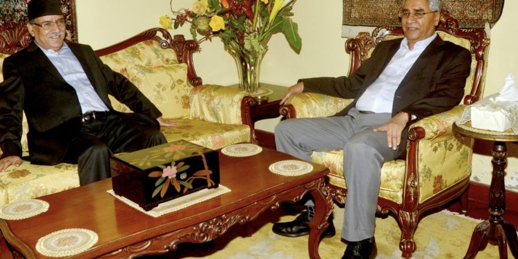 प्रधानमन्त्री प्रचण्ड र सभापति देउवा ‘वान टू वान’ वार्तामा