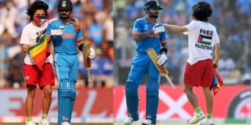 विश्वकपको फाइनल चलिरहँदा ‘फ्री प्यालेस्टाइन’ लेखेको टिसर्ट लगाएर दर्शक मैदान प्रवेश गरेपछि…